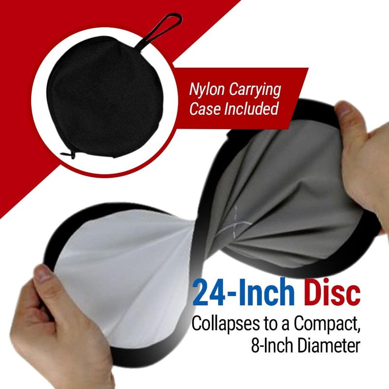 Vidpro WB-24 White Balance Dual-Sided Disc - 18% Gray Card with Target & Neutral White Panel - Collapsible & Wipe Clean Surface Reference Reflector Use in Any Lighting Condition Includes Carrying Case - Image 5
